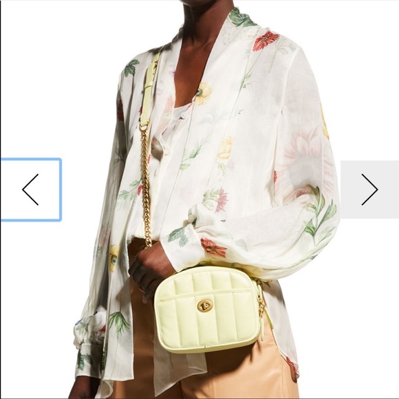 🔥🔥🔥NEW Coach Lunchbox Top Handle With Quilting Crossbody Bag Pale Lime - Picture 6 of 10